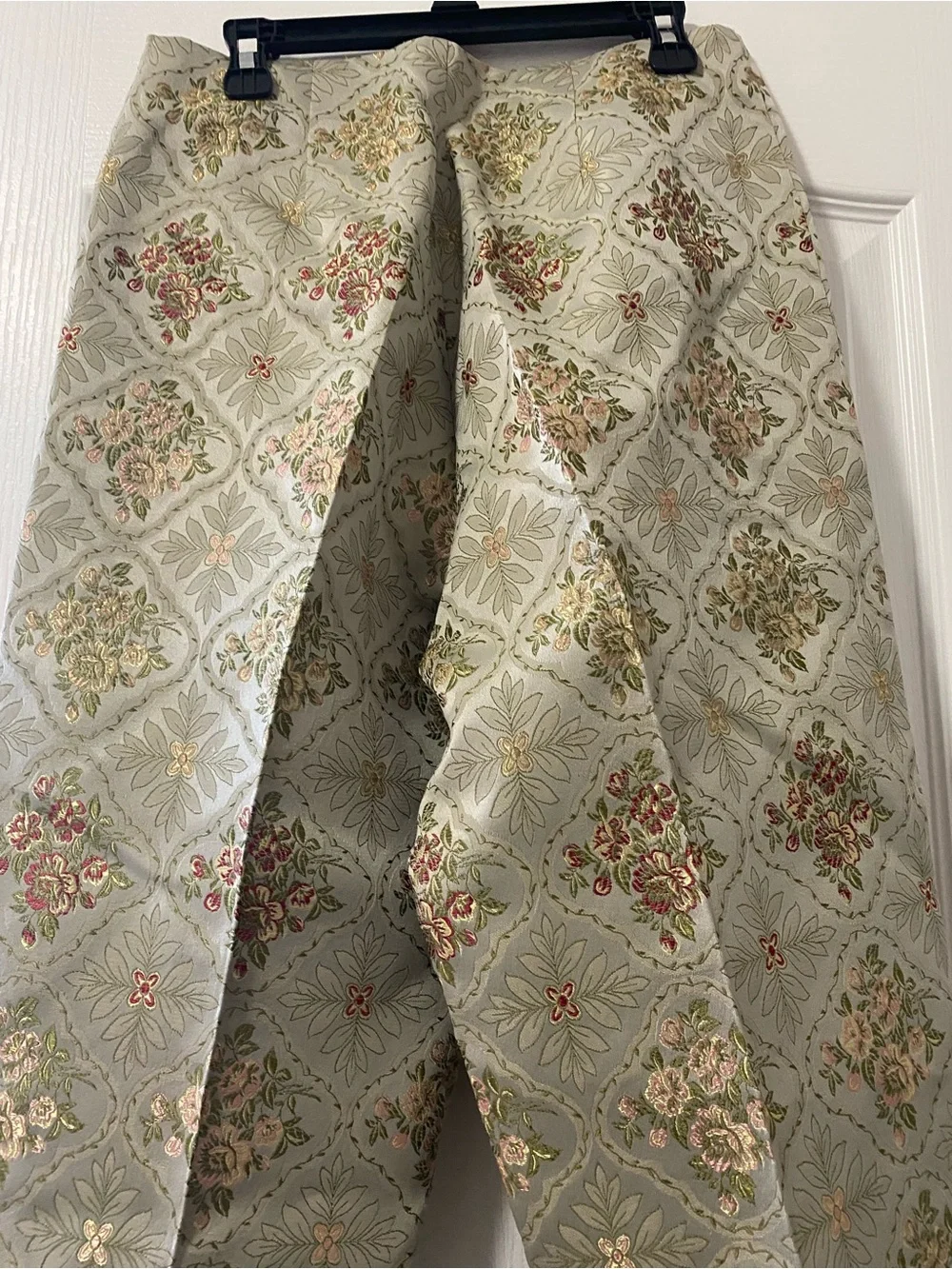 Connie Roberson Metallic Broquard Jacquard Art to Wear Pants Tapestry Damask 6